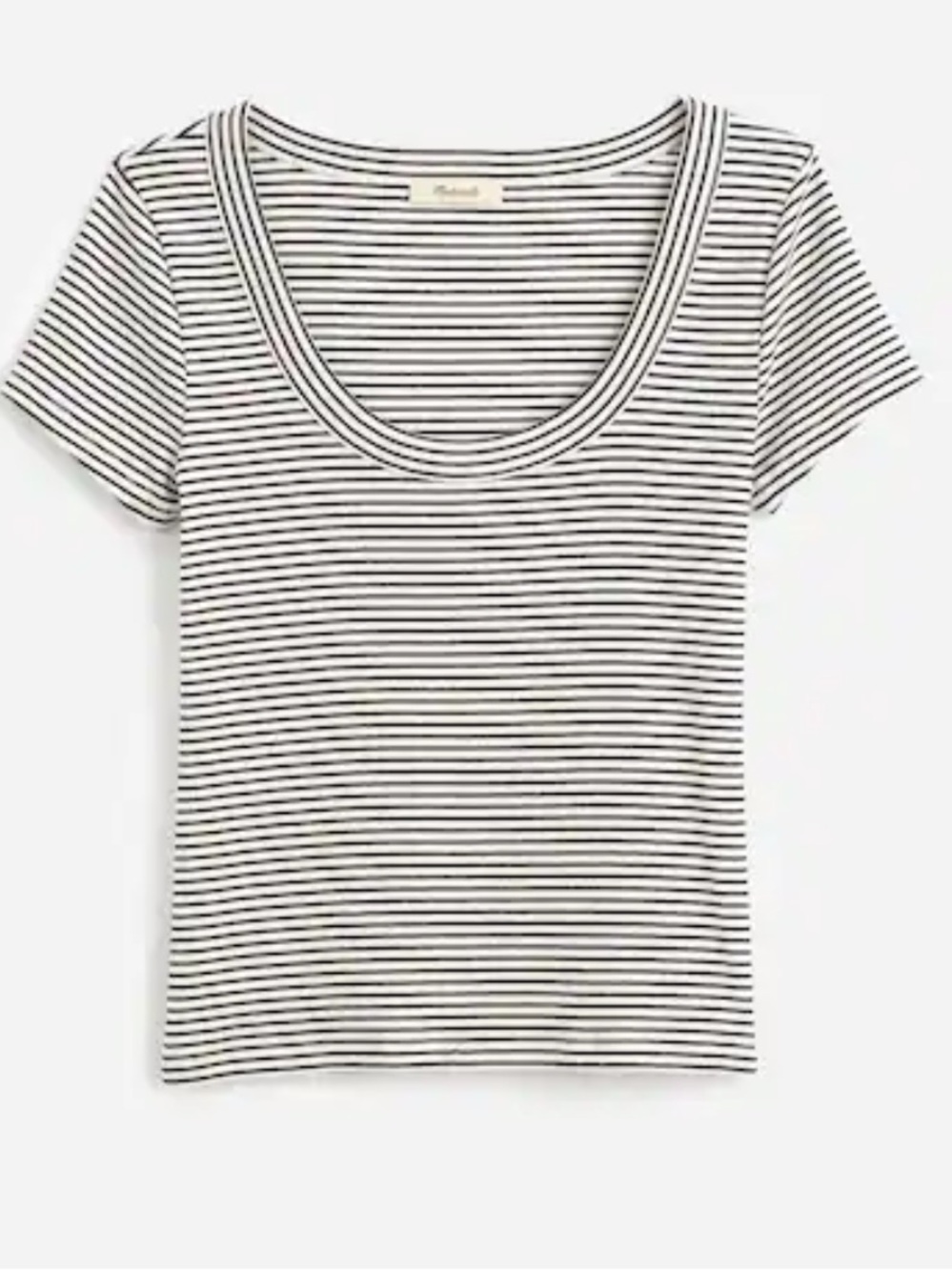 Madewell NWOT (Re)generative Cotton Ribbed Scoopneck Tee